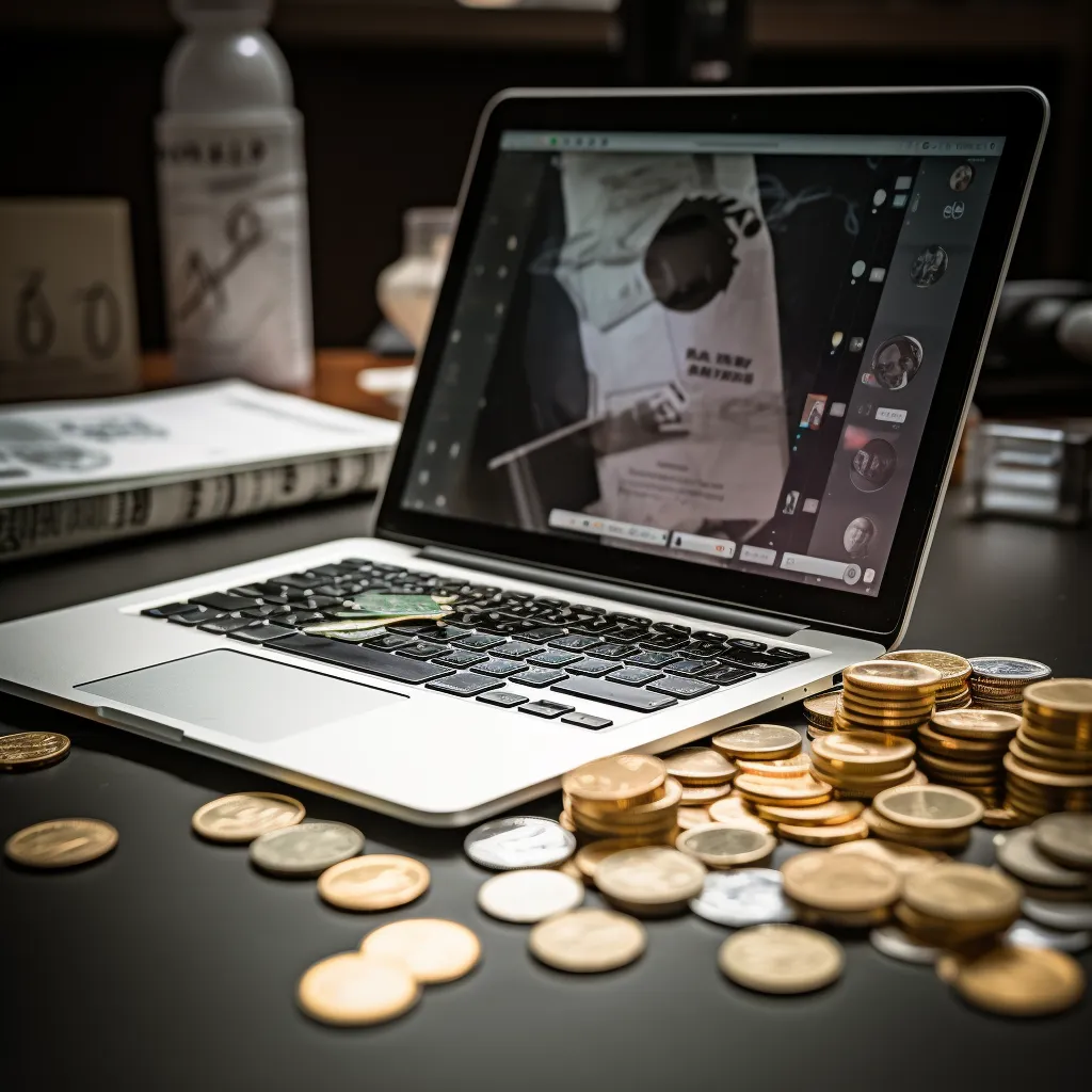 фото ноутбук и монеты